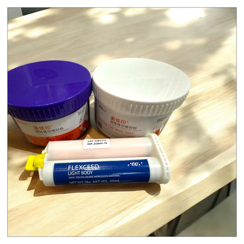dental double impression / bahan cetak elastomer putty wash light body