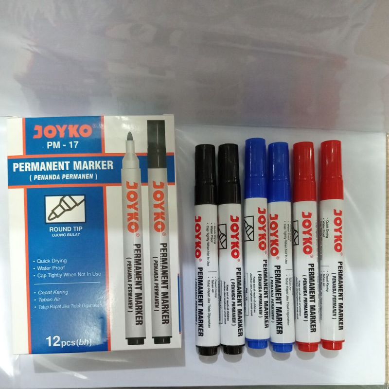 

SPIDOL PERMANEN JOYKO (hitam, merah, biru) perpak