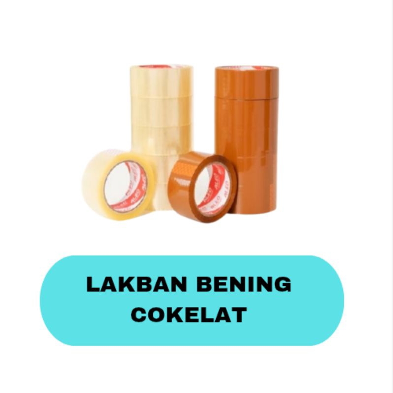 

Lakban Bening 45mm x 100 Yard - Lakban Coklat 45mm x 100 Yard Ekonomis
