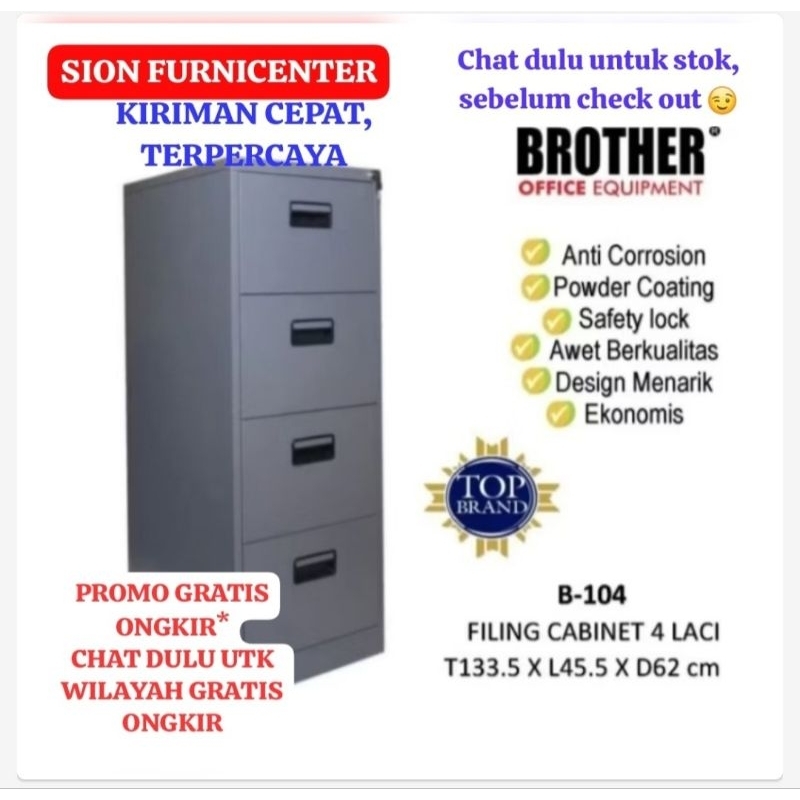 filling cabinet 4 laci brother B104 / filling kabinet 4 laci / fillingcabinet / fillingkabinet / lem