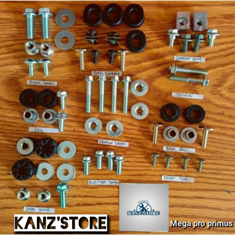 Baut Body Full Set Megapro Primus / Baut Body Set Honda Megapro Primus Paket Lengkap