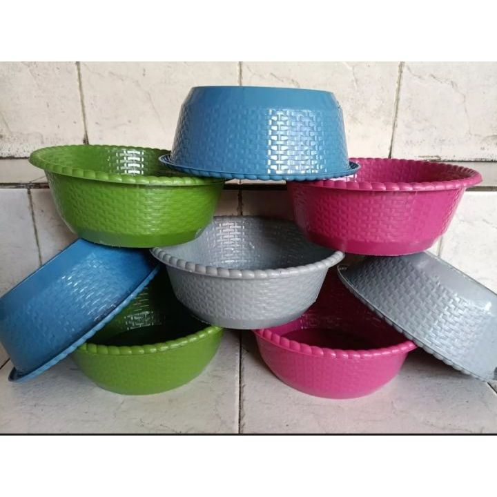 12 Pcs Baskom/Waskom Uk 12 Plastik Hajatan & Berkat Baskom Plastik Serbaguna