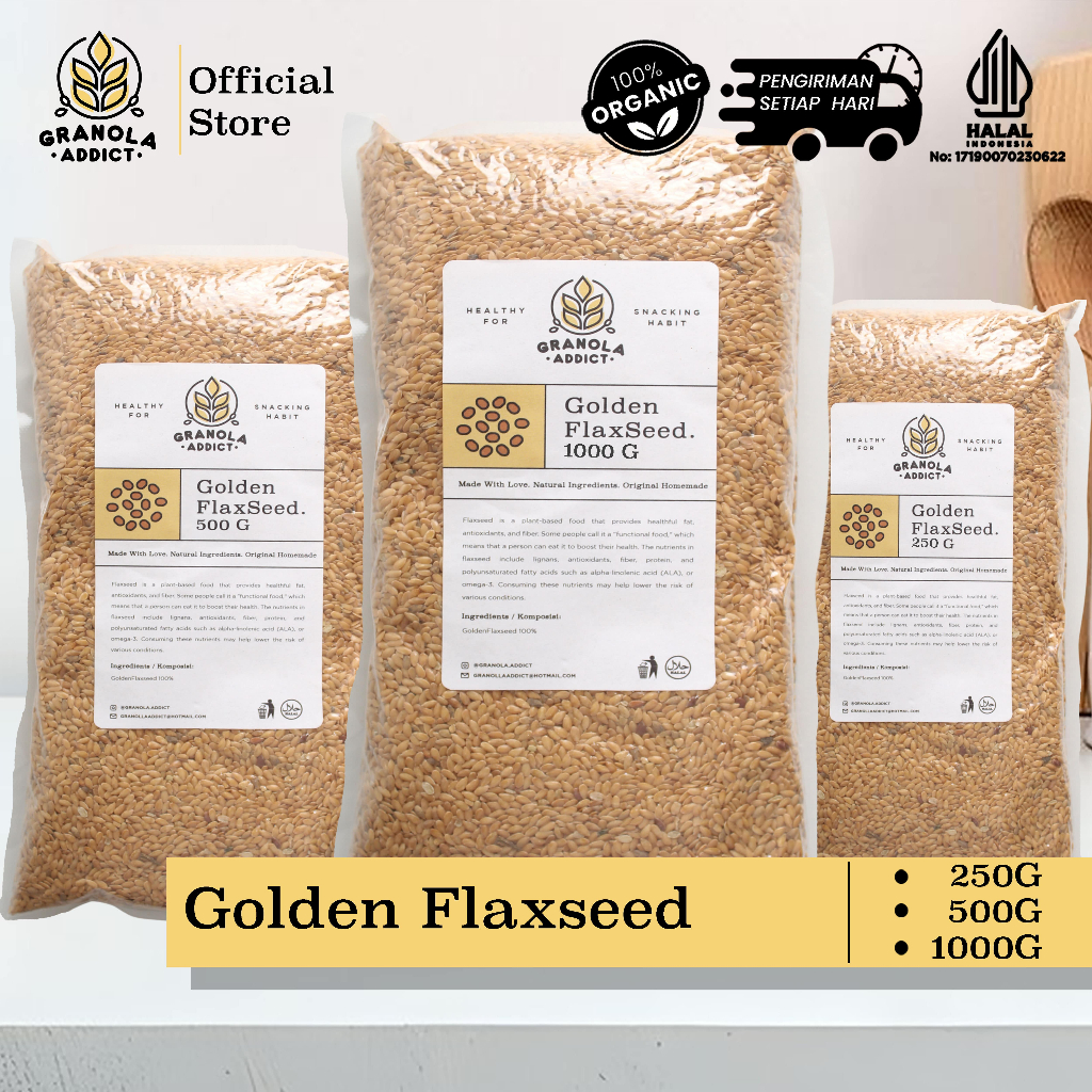 

Granola Addict - Golden Flax Seed / Biji Rami Kuning 250G, 500G, 1000G