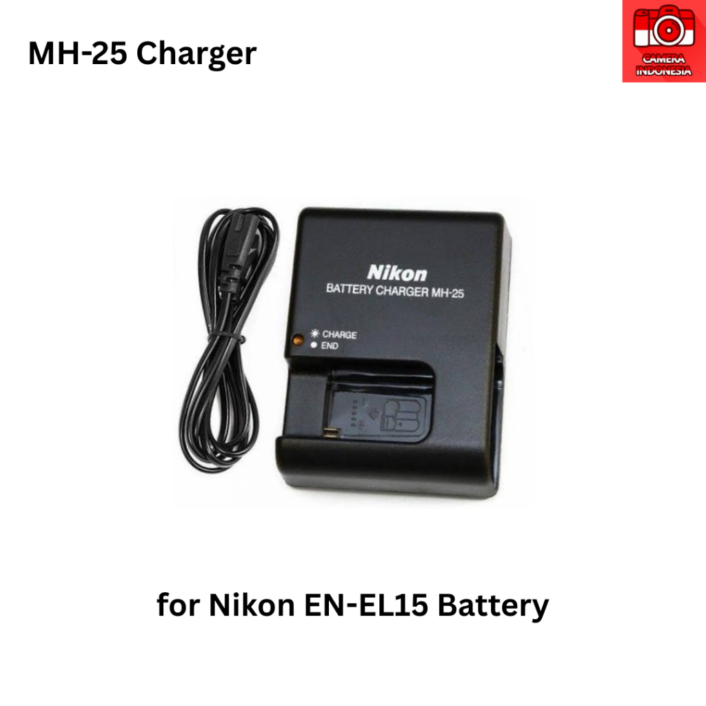 Charger MH-25 Baterai EN-EL15 Kamera Nikon DSLR D7000, D7100, D7200, D850, D750, D810, D500, D600, D