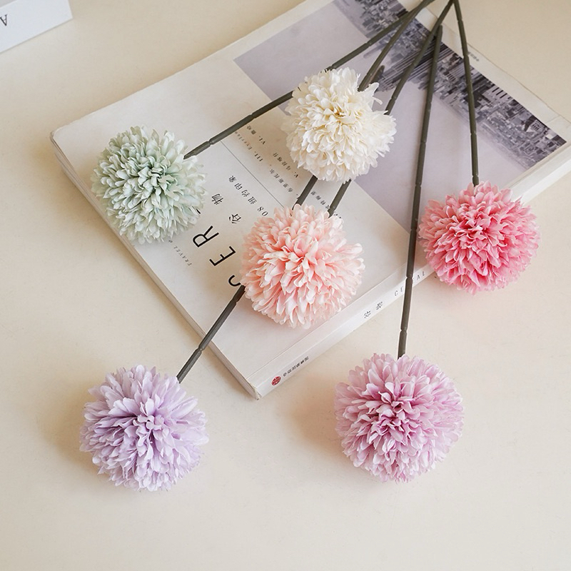ANEKAFLORIST - BUNGA POM” DANDELION TANGKAI KUNTUM MUM ARTIFISIAL BUNGA PALSU SUTRA DANDELION BUNGA 