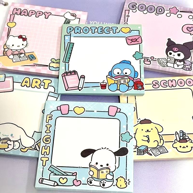 

50 pcs catatan tempel kartun Sanrio lucu sticky notes Sanrio kuromi cinamoroll kartun
