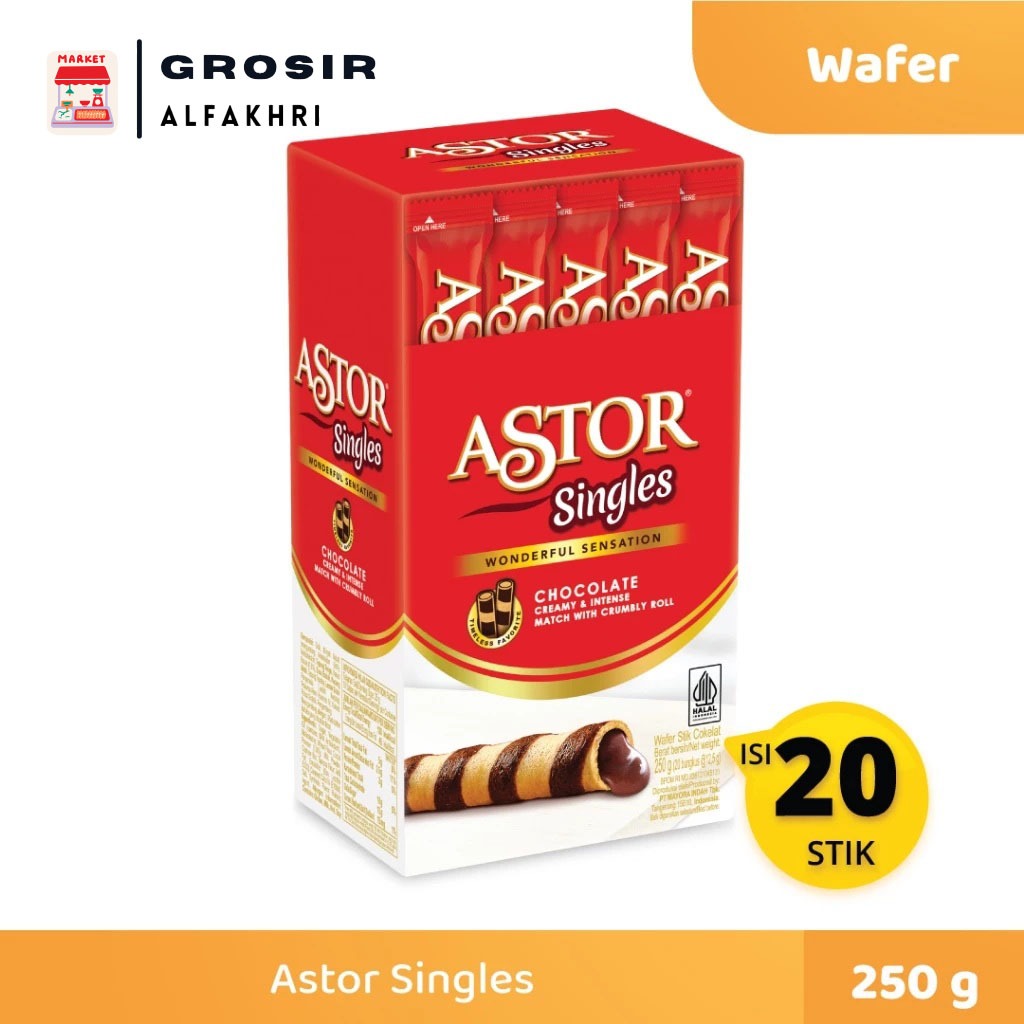 

WAFER ROLL ASTOR SINGLES CHOCOLATE STIK ( ISI 20 )