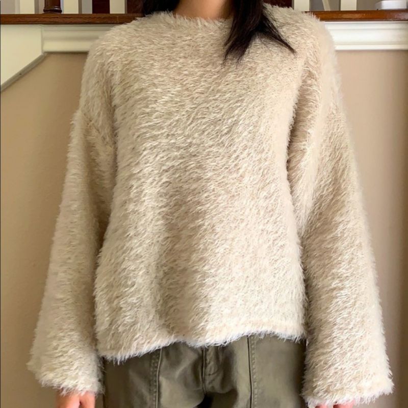 PRELOVED SWEATER ATASAN ZARA TRAFALUC ORIGINAL FUZZY BULU