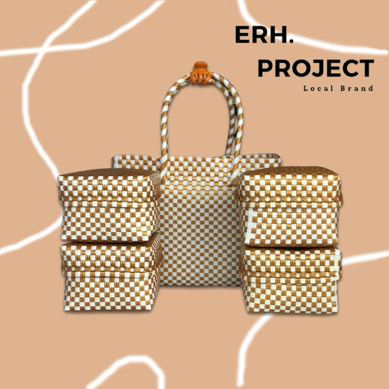 Tas Anyam Jali Isi 4 Keben Bali Premium Termasuk Besek Bambu