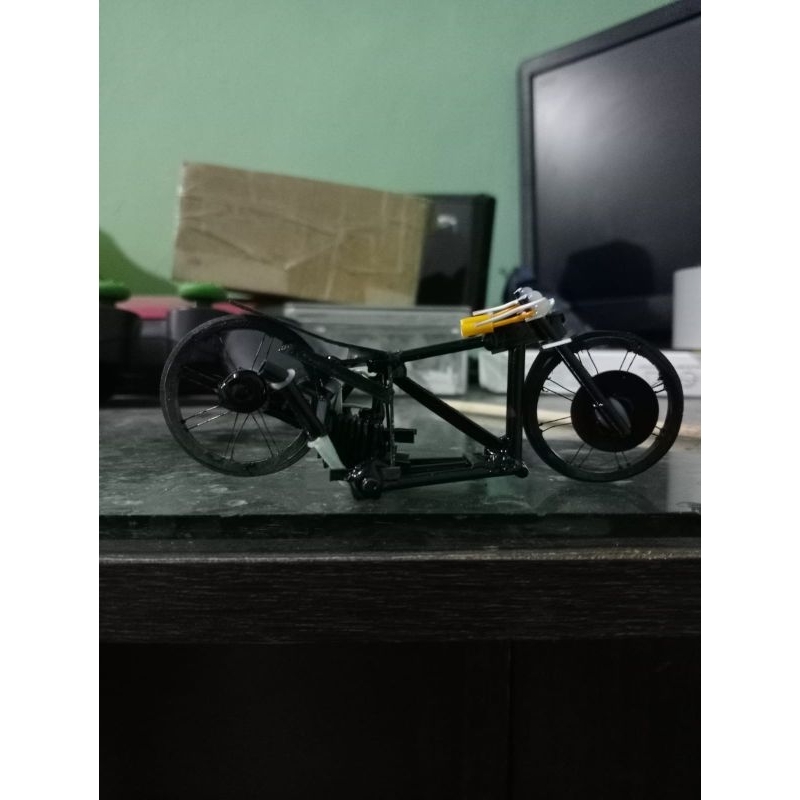diecast mainan miniatur motor Honda beat model drag tanpa body
