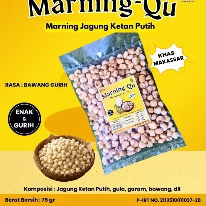 Marning Jagung Ketan/Pulut Istimewa Enak dan Renyah Cemilan Nagih - Snack Pedas - Food, Manis, Makan