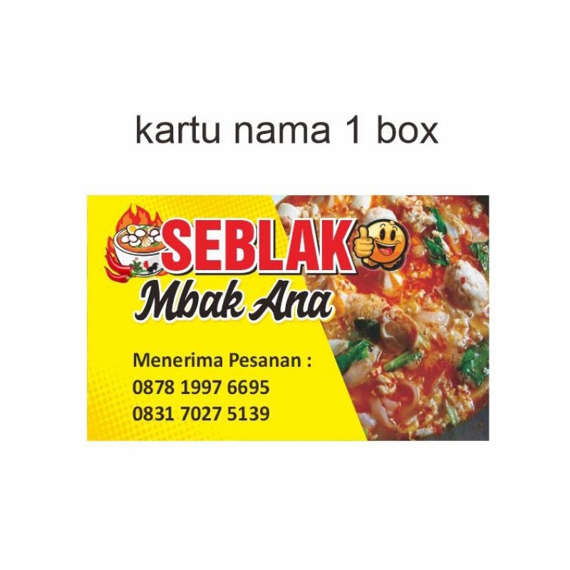 

Kartu Nama Art paper , 1 sisi, isi 100 lbr