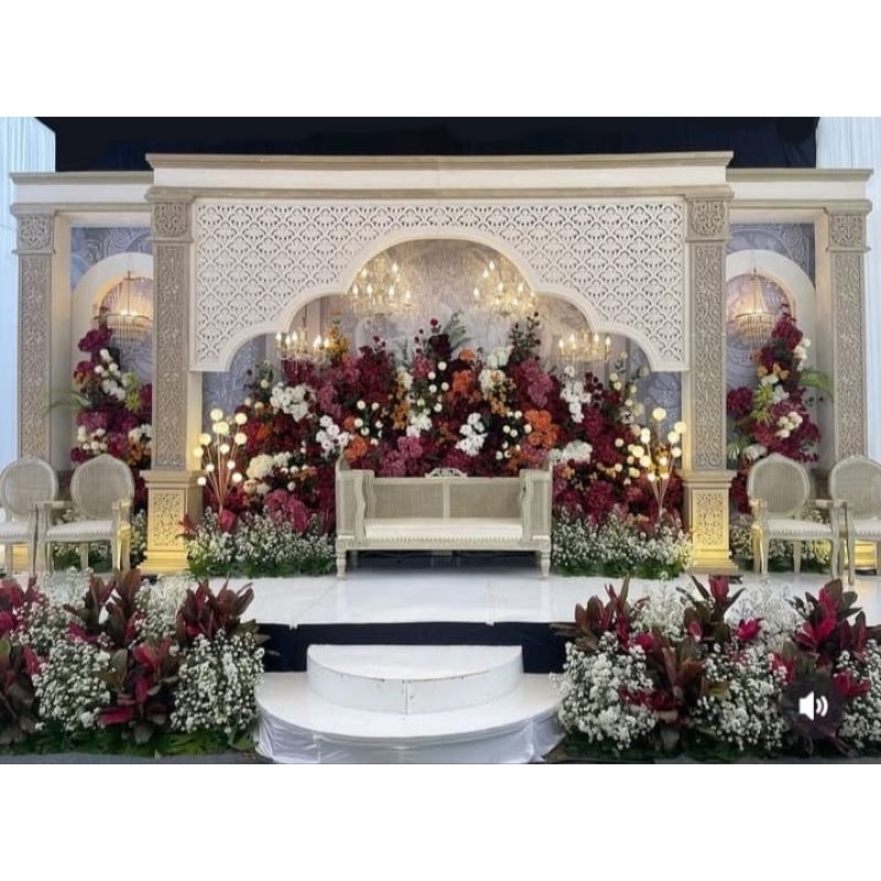 poni dekorasi pelaminan modern motif islami