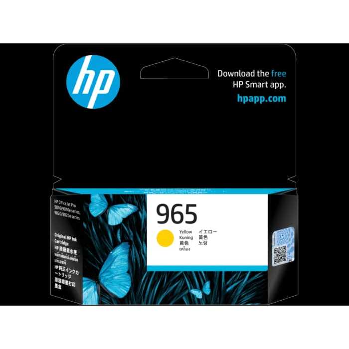Tinta HP 965 Yellow Original Cartridge - 3JA79AA