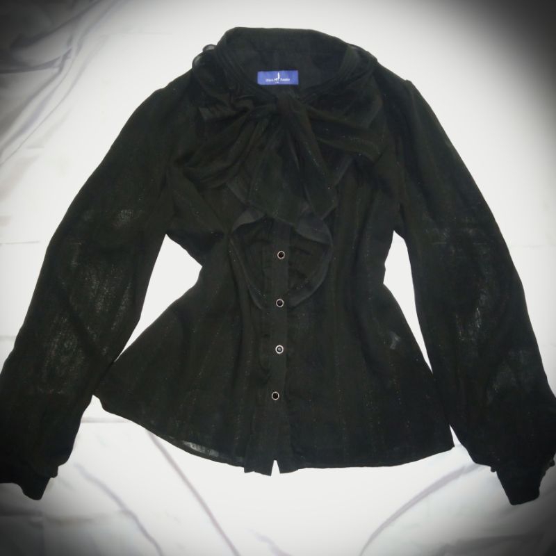 gothic grunge style top ribbon top