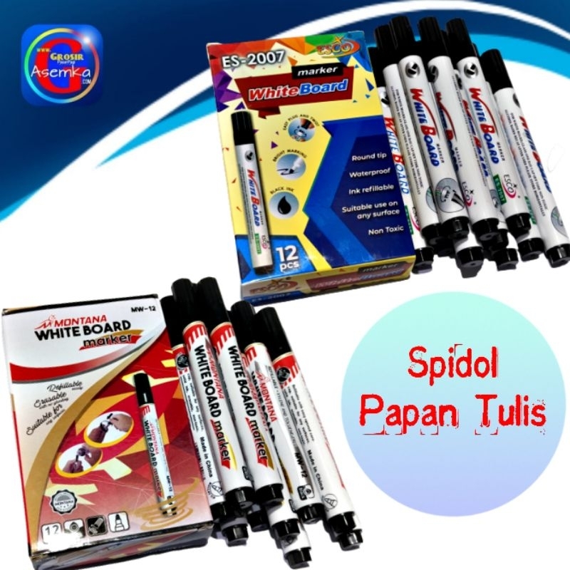 

Spidol Papan Tulis whiteboard Montana Esco 12pcs