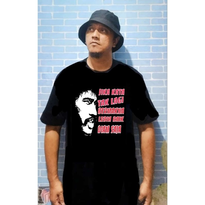 Kaos sablon DTF Iwan fals jika kata tak bermakna