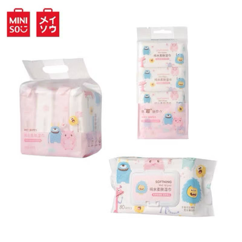 MINISO Monster Paradise Collection Tissue Wipes Tisu Basah Travel Friendly