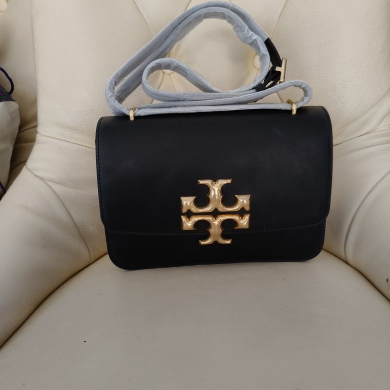 tb eleanor medium black shoulder bag original tort burch