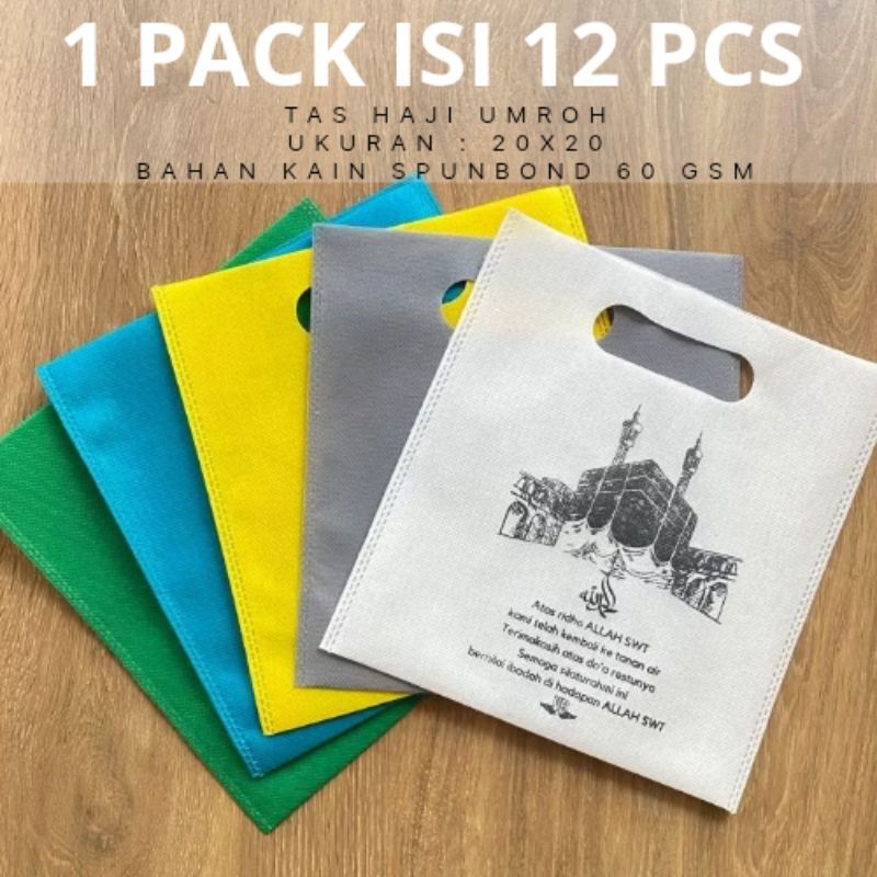 

[1 PACK ISI 12 BIJI] BISA COD Ready Stock Siap Kirim Tas Souvenir Haji Goodiebag Oleh oleh Umroh Muat isi Banyak Termurah Terlaris di shopee FOP HAJI UMROH 20x20