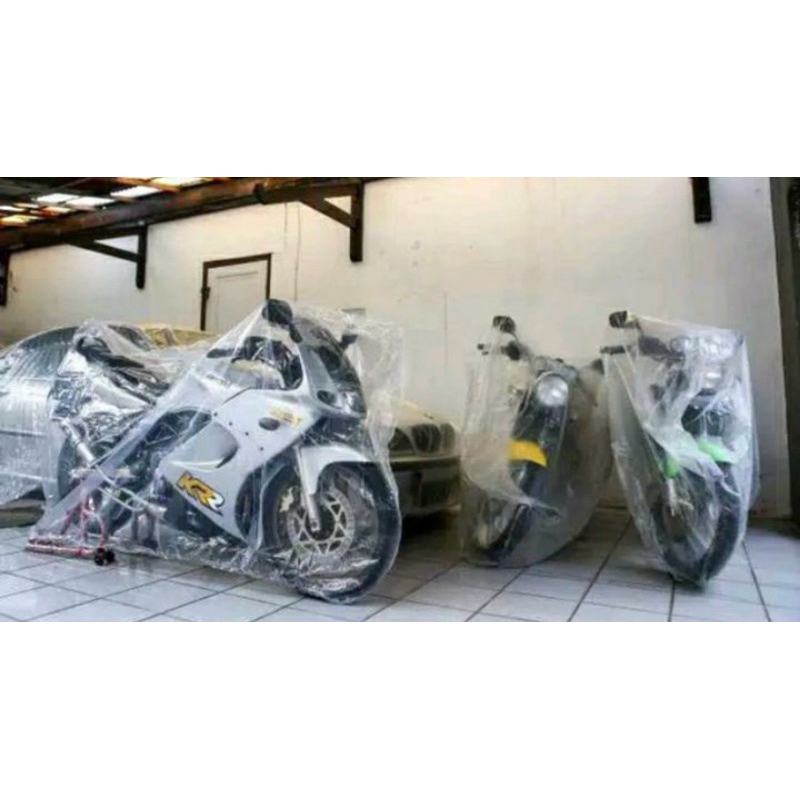 COVER MOTOR TRANSPARAN ANTI UV SILVER/ MERAH/ BIRU ANTI UV MIO VARIO PCX NMAX NINJA CBR RXK SATRIA F