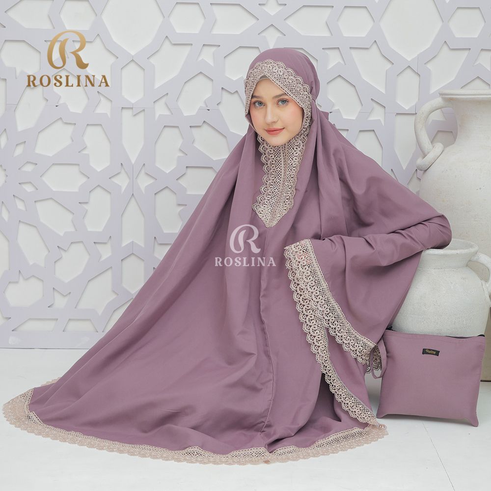 Roslina Mukena Katun Premium Mewah Dewasa Jumbo Bahan Adem