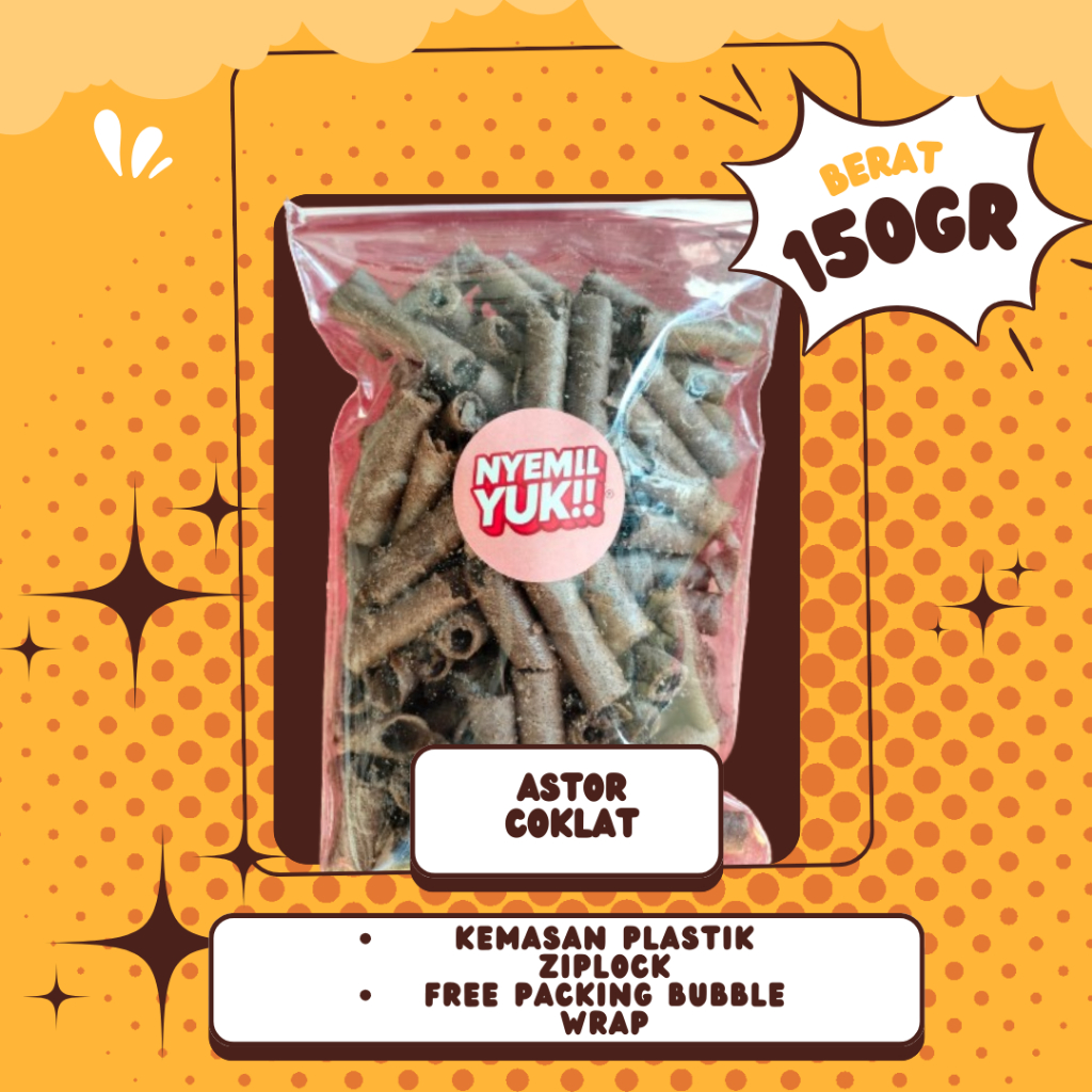 

Astor Coklat 150gr – Camilan Renyah Rasa Coklat Lezat | Nyemil Yuk!!