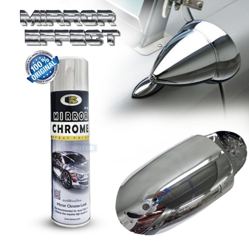CAT CROM SEMPROT - BOSNY MIRROR CHROME SPRAY PAINT 270ML ORIGINAL THAILAND - REAL MIRROR EFFECT
