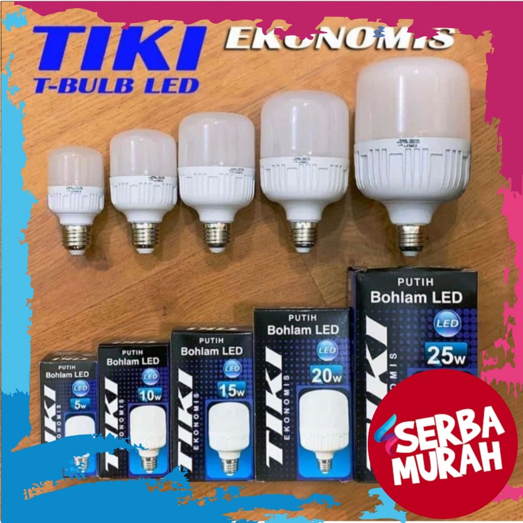 Paket Usaha Tiki Lampu LED Ekonomis Kapsul Capsule Putih 20W 1 slop 10 pcs