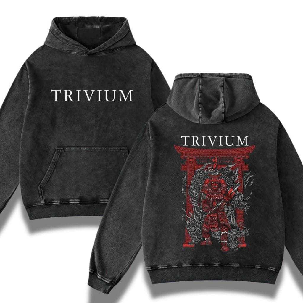 Sweater Hoodie Jumper  "Trivium" Stone Wash Hoodie | Washing | Jaket | Hoodie Band
