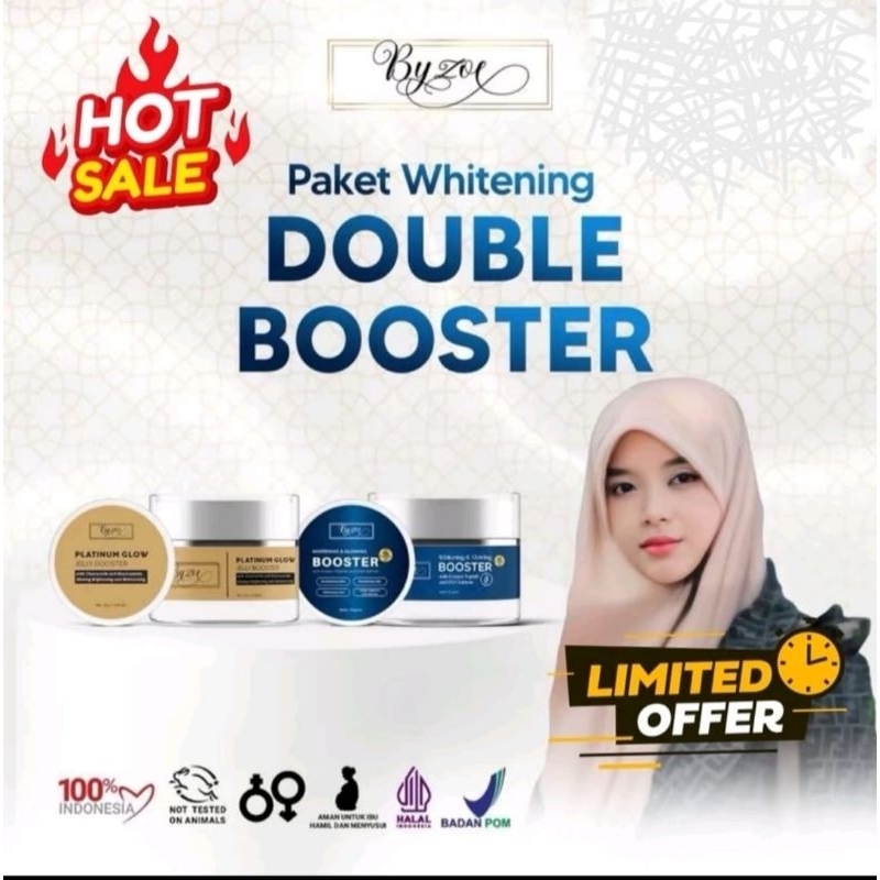 SALLE  [DOKTIF] PAKET DUO BYZOE BOOSTER WHITENING BOOSTER 10g + PLATINUM GLOW JELLY BOOSTER 10g