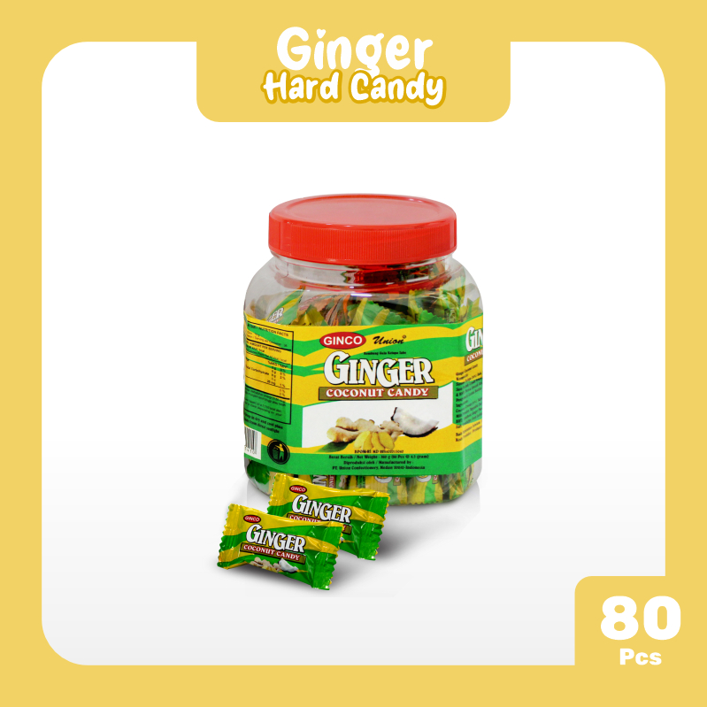 

Permen Kelapa Jahe Union Ginco 360 gram Ples - Ginger Coconut Candy Jar