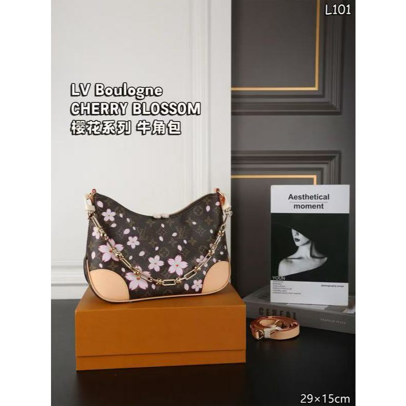 Takashi Murakami collaboration Boulogne CHERRY BLOSSOM cherry blossom series horn bag chain bag hand