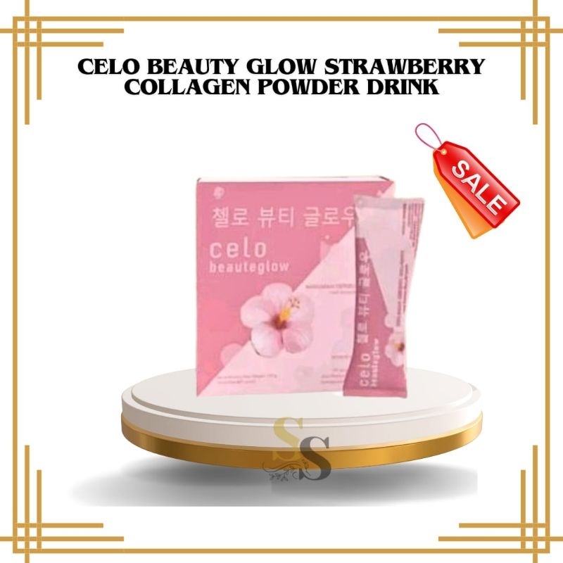 { READY STOK } CELO BEAUTY GLOW COLLAGEN STRAWBERRY POWDER DRINK ISI 14 SACHET