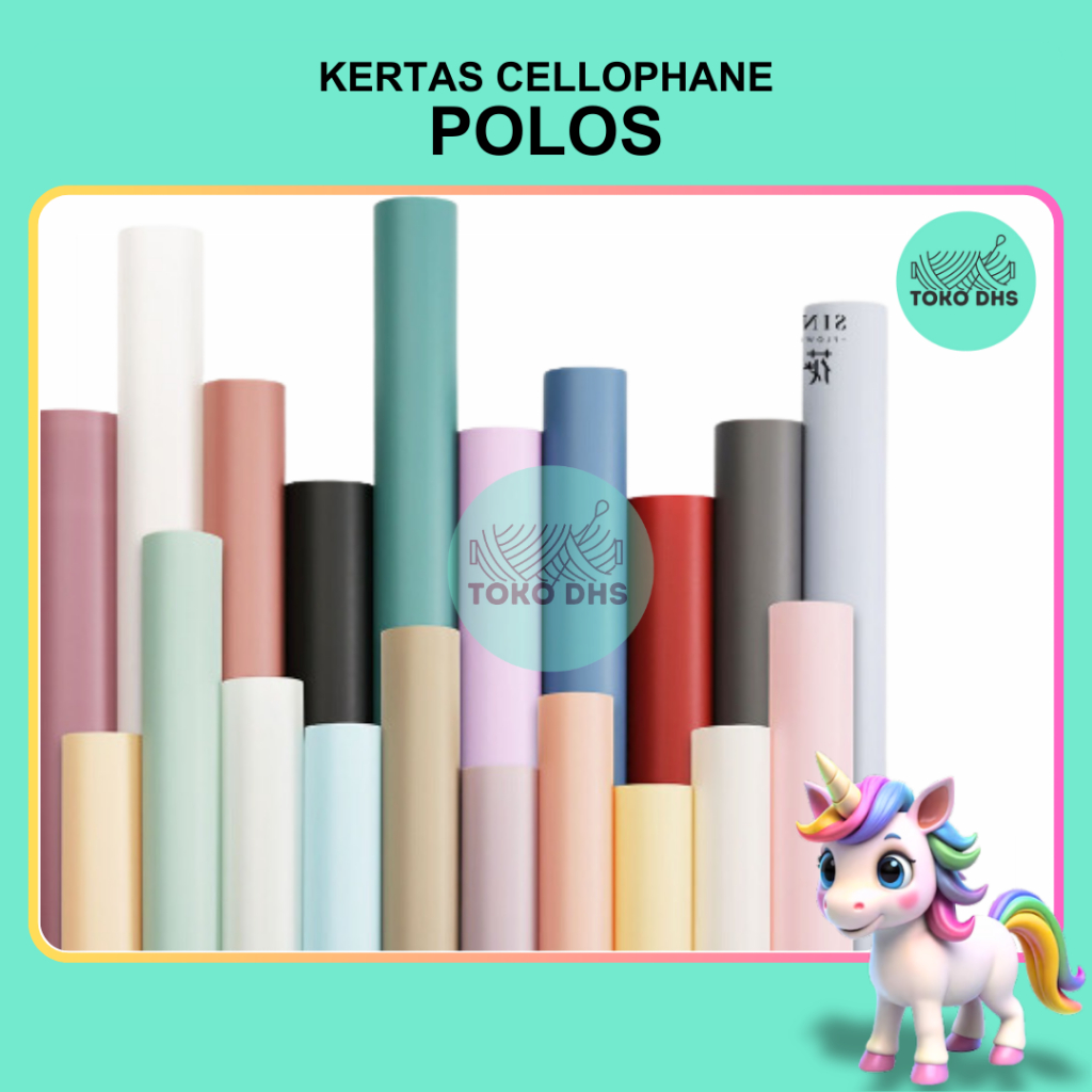 

(20 LEMBAR) Flower Wrapping SOLID POLOS Cellophane / Kertas Buket Bunga