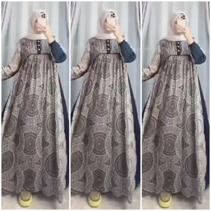GAMIS RAYON AMIRA KOMBINASI//BAHAN RAYON PREMIUM//LD 115 CM