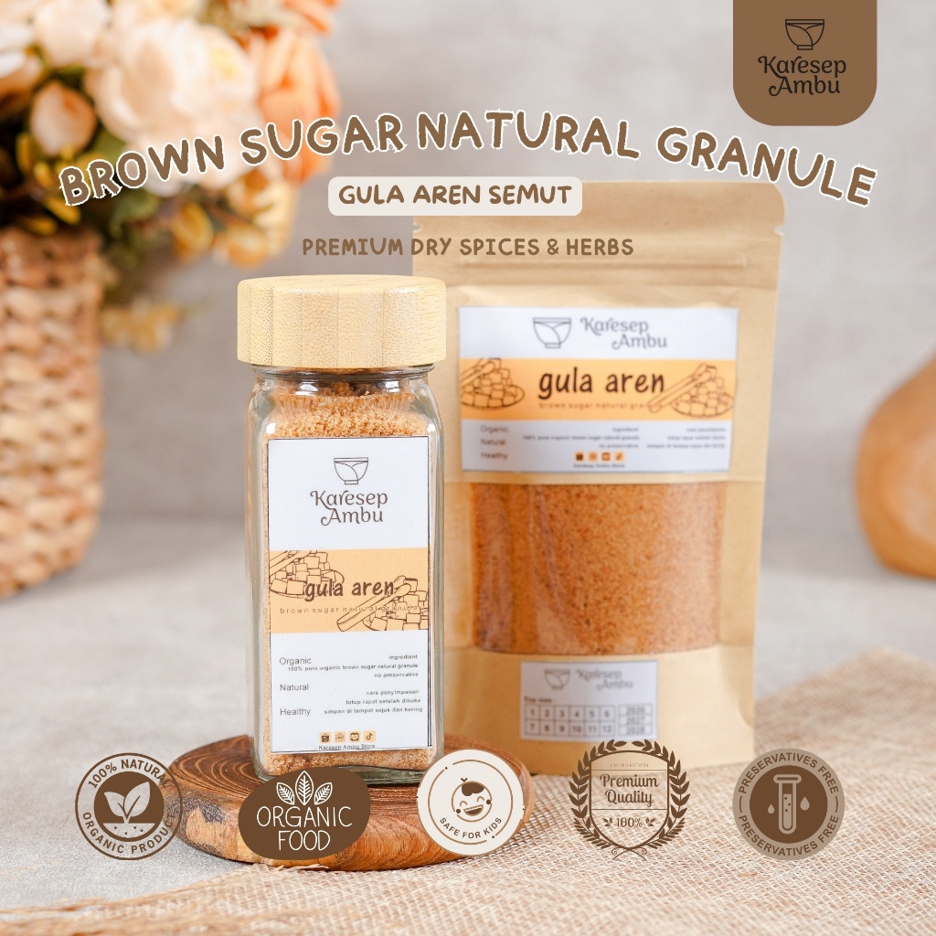 

Palm Suiker / Gula Aren / Brown Sugar Natural Granule Bumbu Dapur Rempah Asli Murni Organik by Karesep Ambu