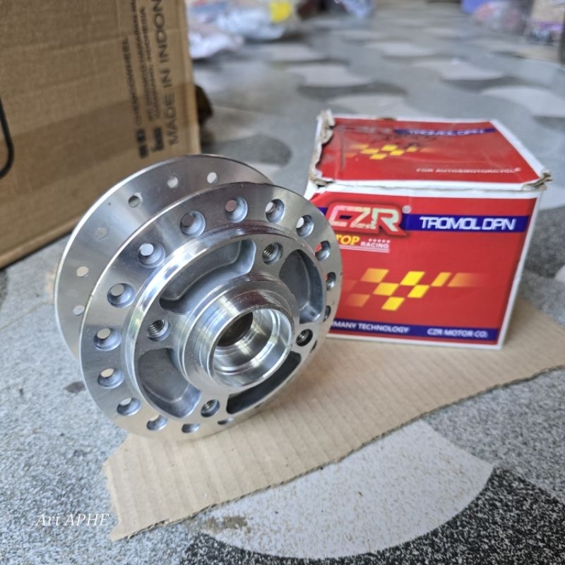 PROMO tromol depan chrom CZR racing honda SUPRA X 125 / KARISMA