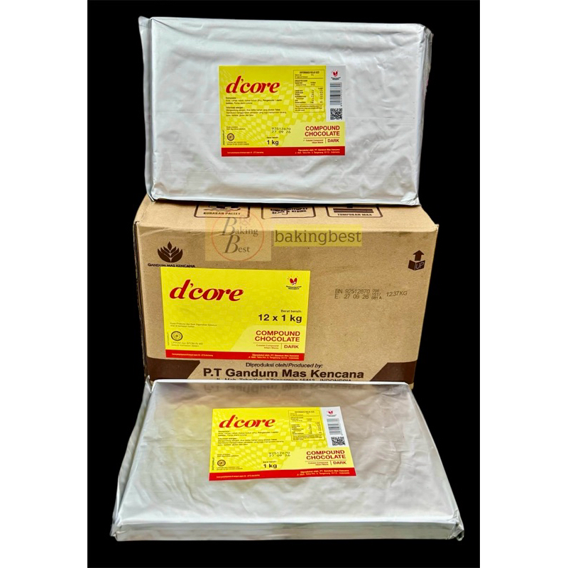 

Coklat Compound D'Core 1 kg Ekonomis Halal BPOM RI . Colatta Coklat Hitam Manis untuk Kue & Makanan