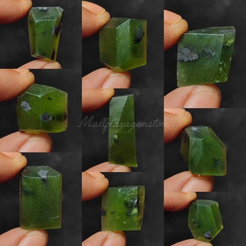 natural batu badar besi hijau kristal aceh nempel magnet ( giwang ) / polkas batu badar besi hijau k