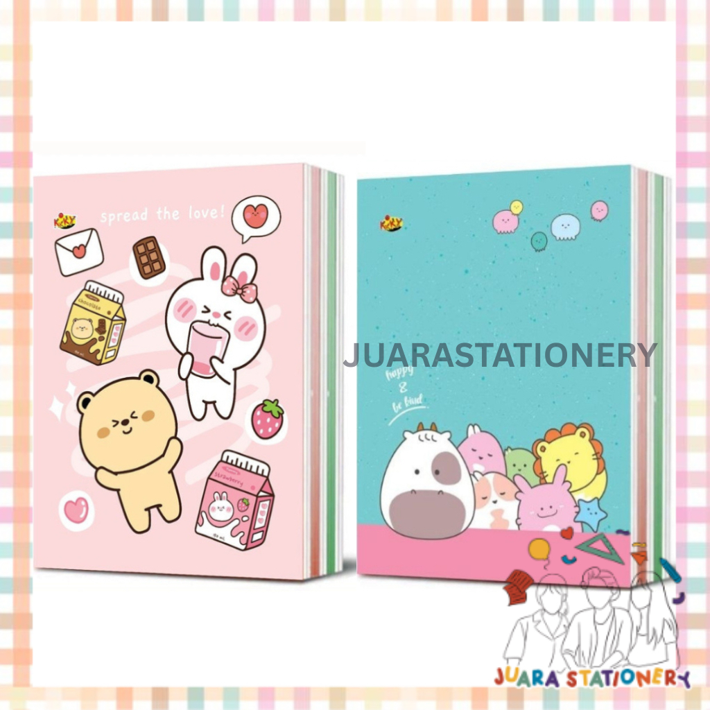 

(217) JUARASTATIONERY Buku Tulis Kiky 26 Lembar POLOS Dan Motif (BERWARNA) / Buku Tulis Buku Sekolah