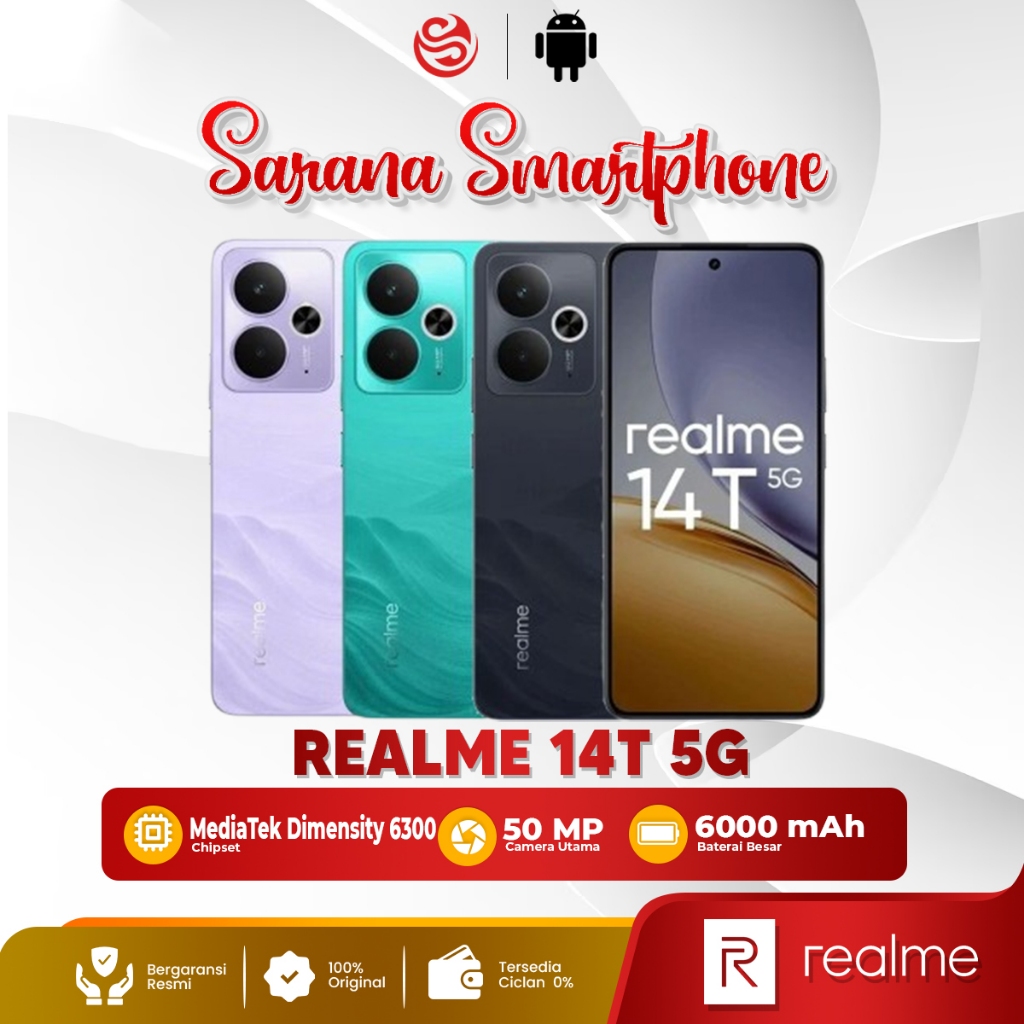 Realme 14T 5G 8+10/128 8+10 /256 Hp Gaming Android New Original Garansi Resmi