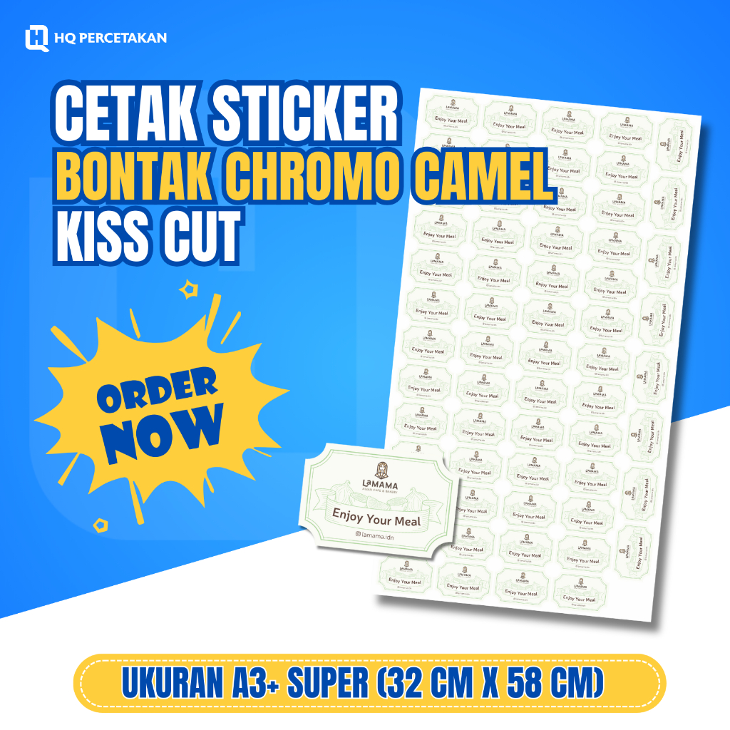 

CETAK STIKER BONTAK CHROMO CAMEL – KISS CUT A3+ SUPER (32 x 58 cm) LAMINASI GLOSSY