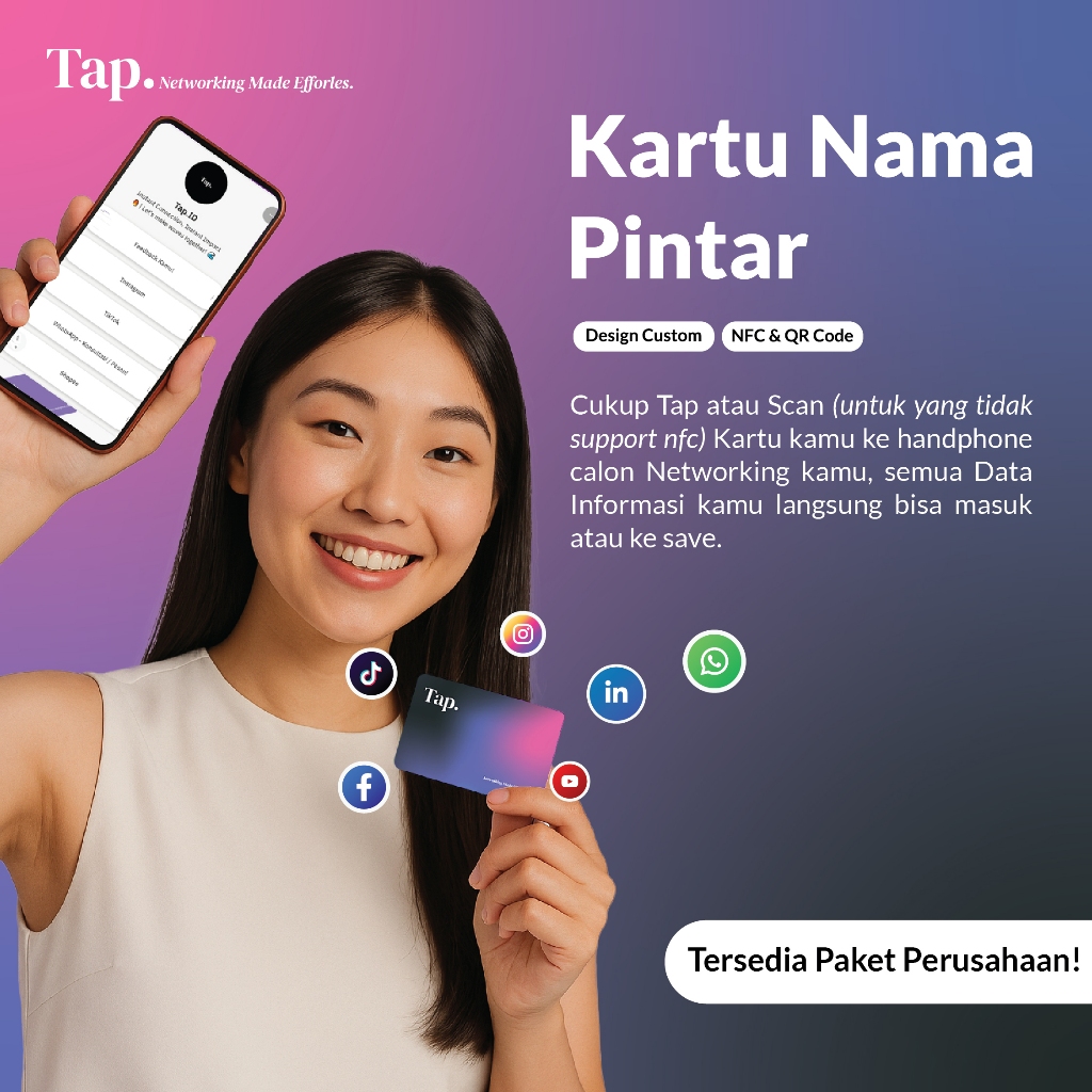 

Kartu Nama Digital / Smart Name Card | Tap Card NFC | Custome