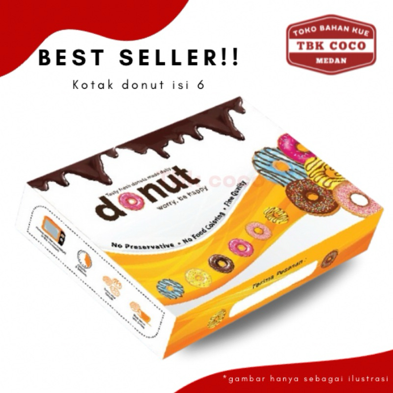 

[10 PCS] KOTAK DONUT - BOX DONUT - DUS DONUT - ISI 6