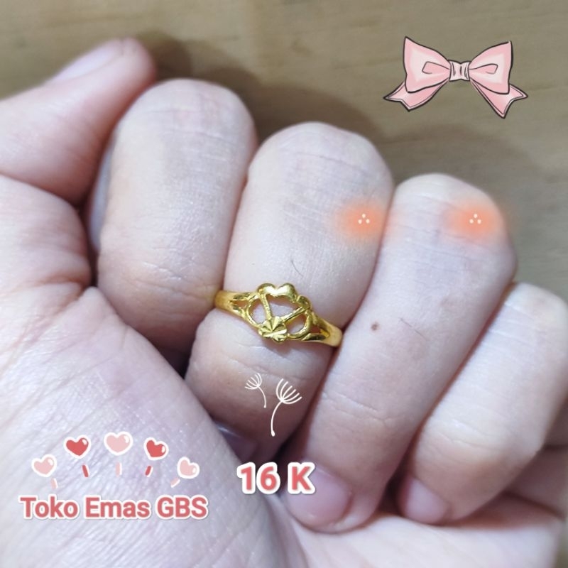 Cincin Ukir Anak 15K Sz Kecil