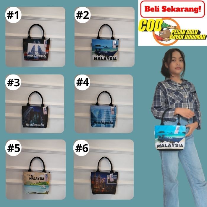 [Mini] Tas Souvenir Tote Bag - Top Handle Wanita Malaysia