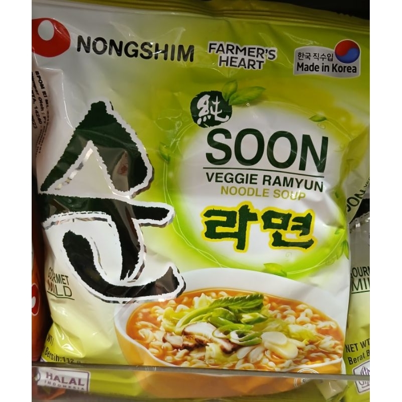 

SOON Veggie Ramyun Noodle Soup NONGSHIM Mie Instan Dengan Rasa Sup Sayuran 112 g - HK.