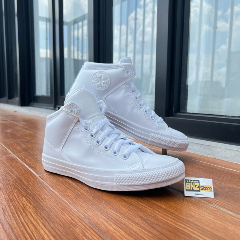 Sepatu Sneakers Pria Converse CTAS High Street Mid White/White