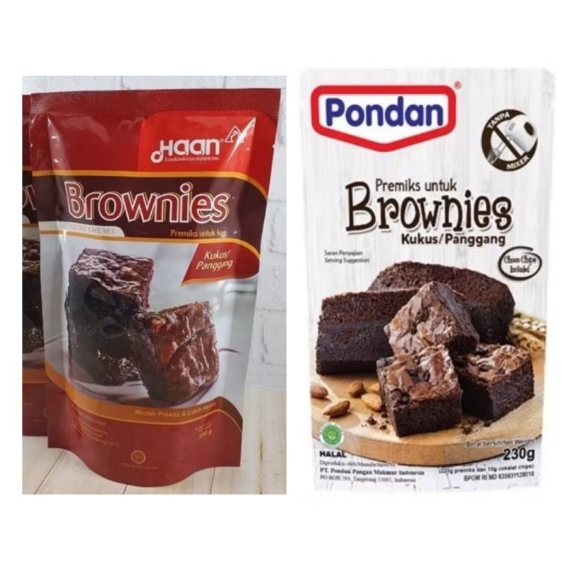 

BROWNIES INSTANT CAKE MIX POUCH 230G (PONDAN/ HAAN) (Tepung Premix Kue)